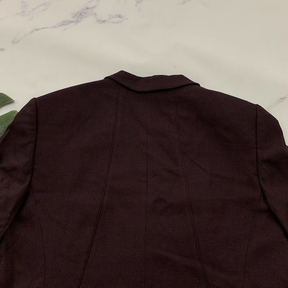 Hugo Boss Womens Blazer Jacket Size 10 Dark Purple Wool Blend One Button - Picture 10 of 12